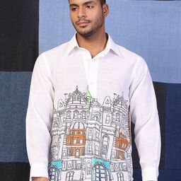 VESTIDO MODAS Men Spread Collar Graphic Printed Casual Shirt-image-101