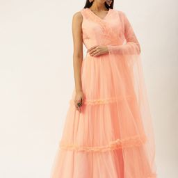 Ethnovog Semi-Stitched Lehenga & Unstitched Blouse With Dupatta-picture-23