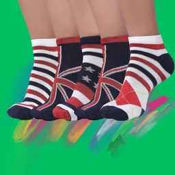 MJE Men Pack Of 5 Patterned Ankle Length Socks-image-55