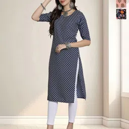 HERE&NOW Women Pack Of 3 Ethnic Motifs Printed Daily Straight Kurtas-image-59