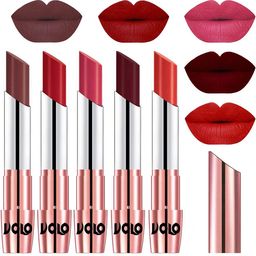 VOLO Set Of 5 Creme Matte Lipstick - 3.5g Each - 34-40-41-42-49-image-84