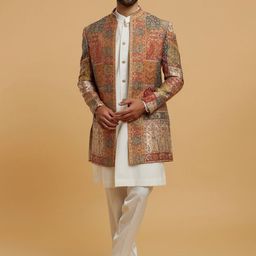 Twamev Self-Designed Mandarin Collar Sherwani Set-16