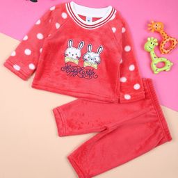 V-Mart Girls Printed Pure Cotton T-shirt with Pyjamas-picture-45