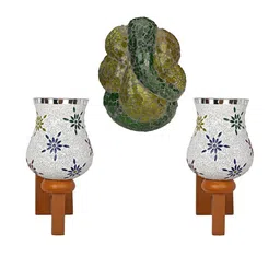 Somil Indore Mosaic Decorative Lamp Combo of Matching Wall Lamp & Blessing God Ganesh Wall Lamp, Multi Compatible with LED, Size: 14.5 X 14.5 X 28 Cm, Pack of 3.-image-9