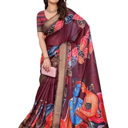 HERE&NOW Kalamkari Printed Zari Saree-17