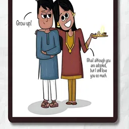 Phirki Studio White & Red Printed Wooden Fridge Decorative Magnet-21