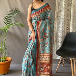 FASHION STROM Kalamkari Pure Silk Saree-picture-55