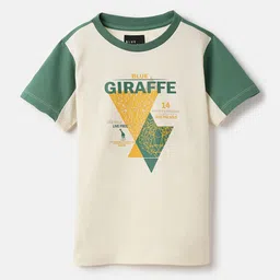 Blue Giraffe Boys Graphic Printed Round Neck Cotton T-shirt-image-78