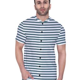 Blisstone Cotton Mandarin Collar Casual Shirt-image-52