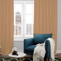 Parda Online Beige Set of 2 Black Out Door Curtain-40