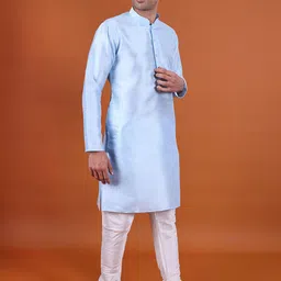 NAMASKAR Men Regular Pure Silk Kurta with Churidar-picture-46