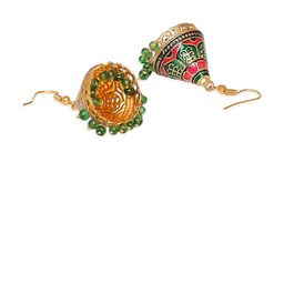 Anouk Set Of 3 Gold-PlatedArtificial Beaded Spiked Jhumkas image 3