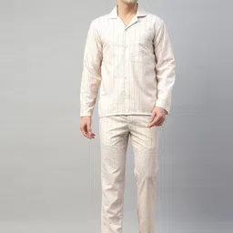 English Navy Men Checked Wrinkle Resistant Night suit-image-90