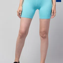 Attire Zone Women Pack of 2 Skinny Fit Mid-Rise Cycling Sports Shorts-picture-57