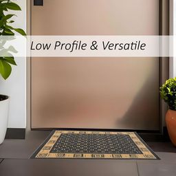 Kuber Industries 6-Pcs Maroon & Grey Geometric Rectangular Anti-Skid Doormats image 5