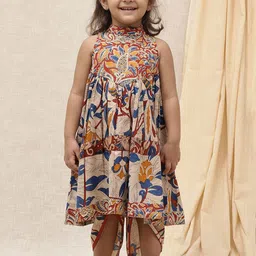 TJORI Girls Floral Printed Pure Cotton Kurta with Dhoti Pants-image-48
