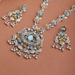Sangria Stone-Studded & Beaded Jewellery Set-10