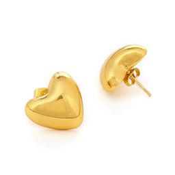 Ruby Raang Gold-Plated Heart Shaped Studs image 2