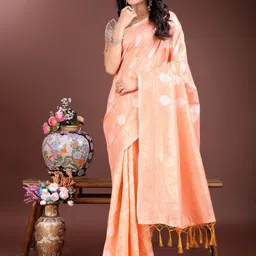 Astita Woven Design Zari Saree With Unstitched Blouse Piece-image-18
