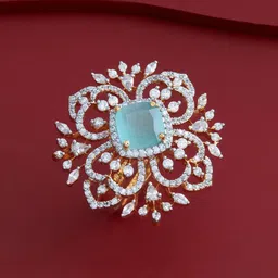 Kushal's Fashion Jewellery Gold-Plated Party Zircon-Studded Finger Ring-49
