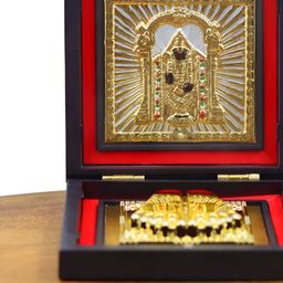 INTERNATIONAL GIFT Gold-Toned & Red Lord Balaji Charan Paduka Portable Spiritual Box-picture-27