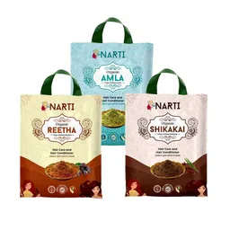 NARTI 3 Pcs Organic Amla shikakai and Reetha powder for hair- 200gm each.-38