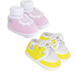 NESKA MODA 0 To 6 Months Newborn Infants 2 Pair Soft Cotton Butterfly Lace Booties-image-96