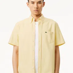 Lacoste Men Button-Down Collar Solid Cotton Casual Shirt-image-47