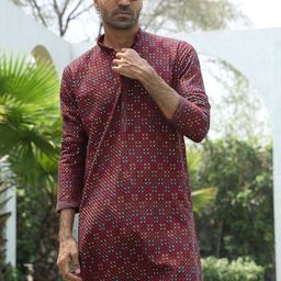 KRAFT INDIA Men Ethnic Motifs Printed Daily Straight Kurta-58