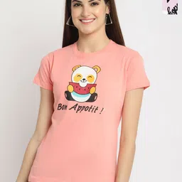 Tromko Women Pack of 2 Graphic Printed Round Neck Cotton Regular Fit T-shirts-picture-19