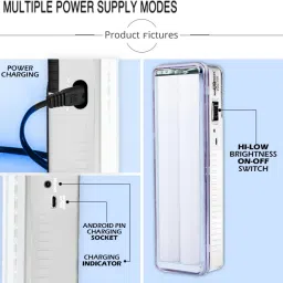 wozit Hi-Bright led Tube Light 2 Stage Lighting Mode with 2000mAh Battery 7 hrs Lantern Emergency Light image 2