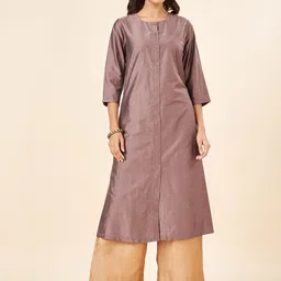 RANGMANCH BY PANTALOONS Floral Embellished A-Line Kurta-image-20