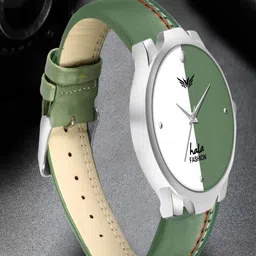 Hala Men Aluminium Colourblocked Dial & Bracelet Style Straps Analogue Watch 1048-Green-29