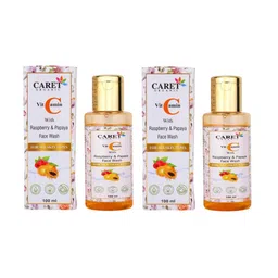 CARET ORGANIC Set Of 2 Vitamin C Face Wash With Raspberry & Papaya - 100 ml Each image 2