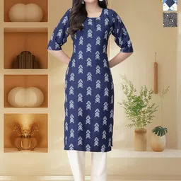 HERE&NOW Selection Of 2 Floral Printed Round Neck Straight Kurtas-39