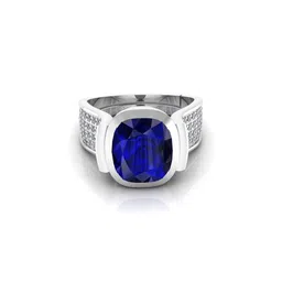 Pranjal Gems Unisex 13.25 Ratti Blue Sapphire Gemstone Studded Adjustable Finger Ring-41