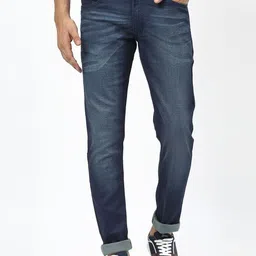 COSMIC Men Slim Fit Low Distress Light Fade Jeans-image-81