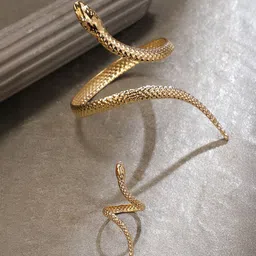 SOHI California Gold-Plated The Ophidian-Swirl Jewellery Set-image-99