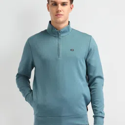 Arrow Sport Men Mock Collar Pure Cotton Pullover Sweatshirt-picture-22