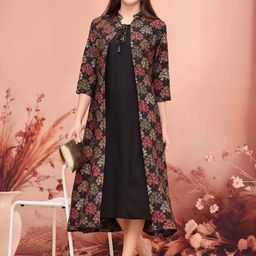Claura Women Floral Print A-Line Midi Dress-picture-31