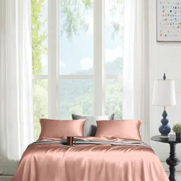 THE LINEN COMPANY Rose Gold 300 TC Queen Bedsheet with 2 Pillow Covers-53