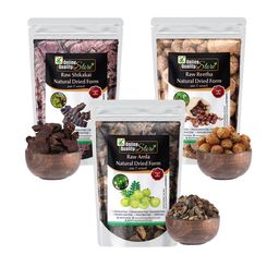 Online Quality Store Set Of 3 Raw Reetha Amla Shikakai For Hair - 300g Each-10