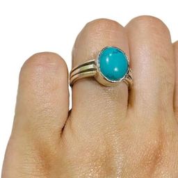 GenZcomplex Brass Turquoise Finger Ring-picture-12