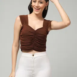 clobug Sweetheart Neck Crepe Crop Top-picture-41