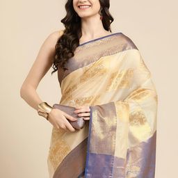 VILLAGIUS Woven Design Zari Saree-image-10