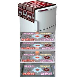 LooMantha 5-Pcs Purple Printed Fridge Cover-image-25