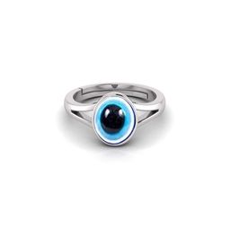 todani jems Blue Evil Eye Protection Sterling Silver Plated Finger Ring,Evil Eye Ring Adjustable Finger Ring-picture-8