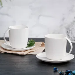Vola Global LLP Set of 2 White Cup & Saucer-image-46