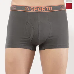 Sporto by Macho Pack Of 3 Mid Rise Combed Cotton Trunks-picture-32