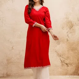 SURHI Women Embroidered Thread Work Floral Kurta-picture-17
